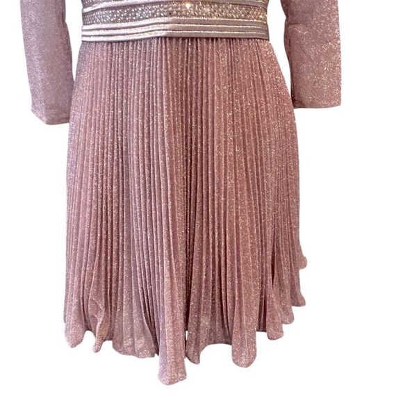 Mac Duggal Rose Gold shimmer Pleated Mini dress with pockets size 8 NWT - Picture 8 of 14